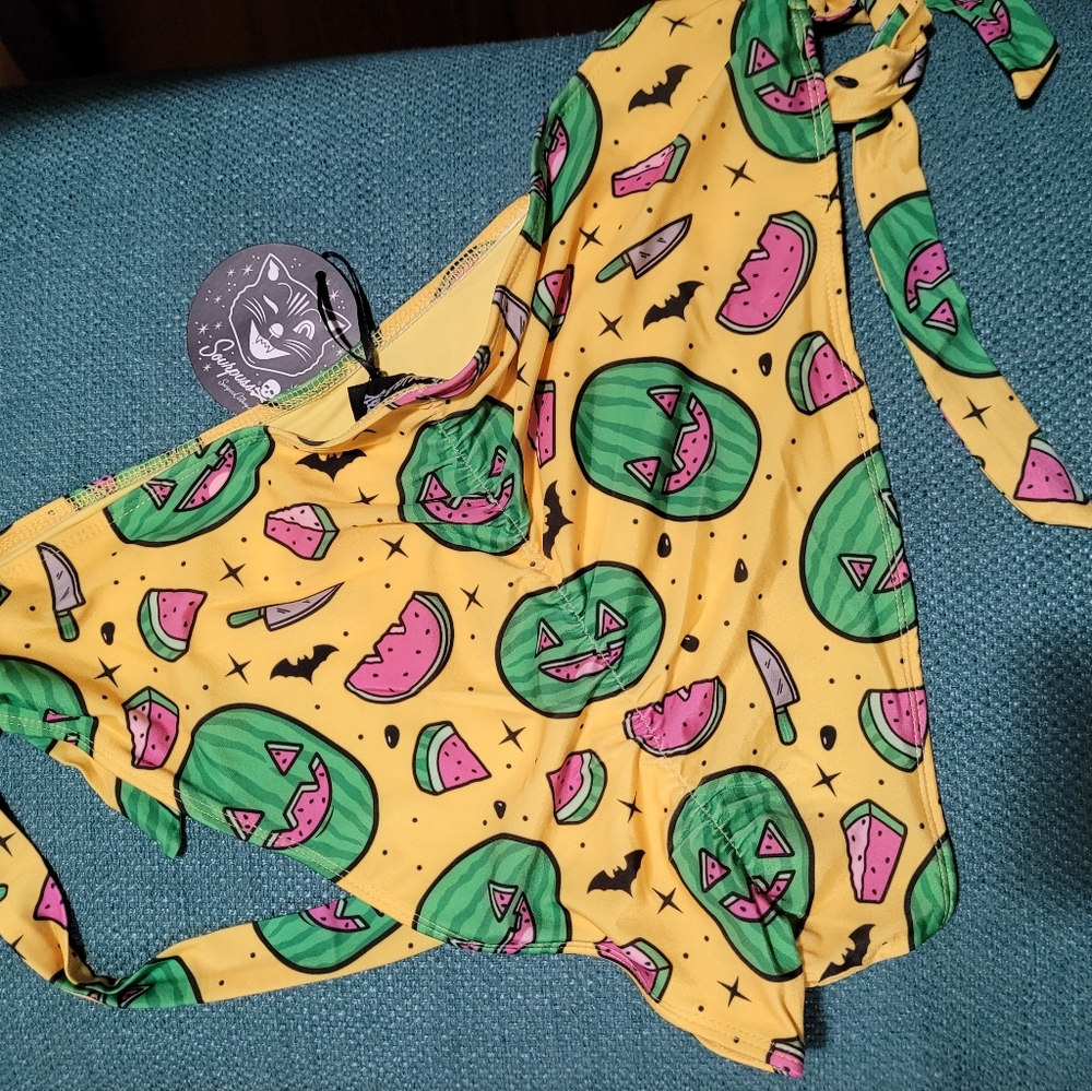 Sourpuss Spooky Melons Scrunch Bikini in 3XL - Picture 3 of 6